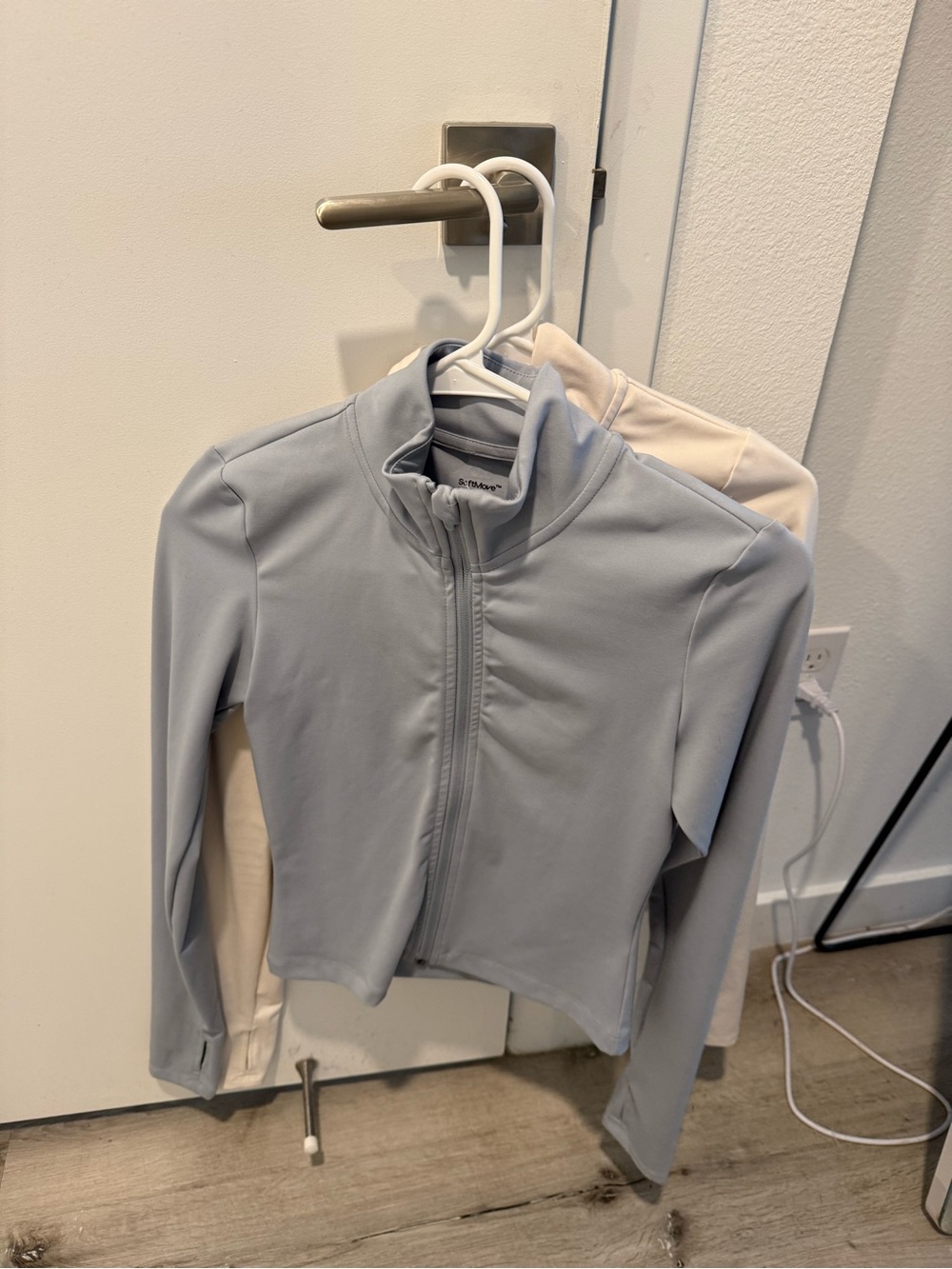 H&M Softmove workout Jackets in Blue and White